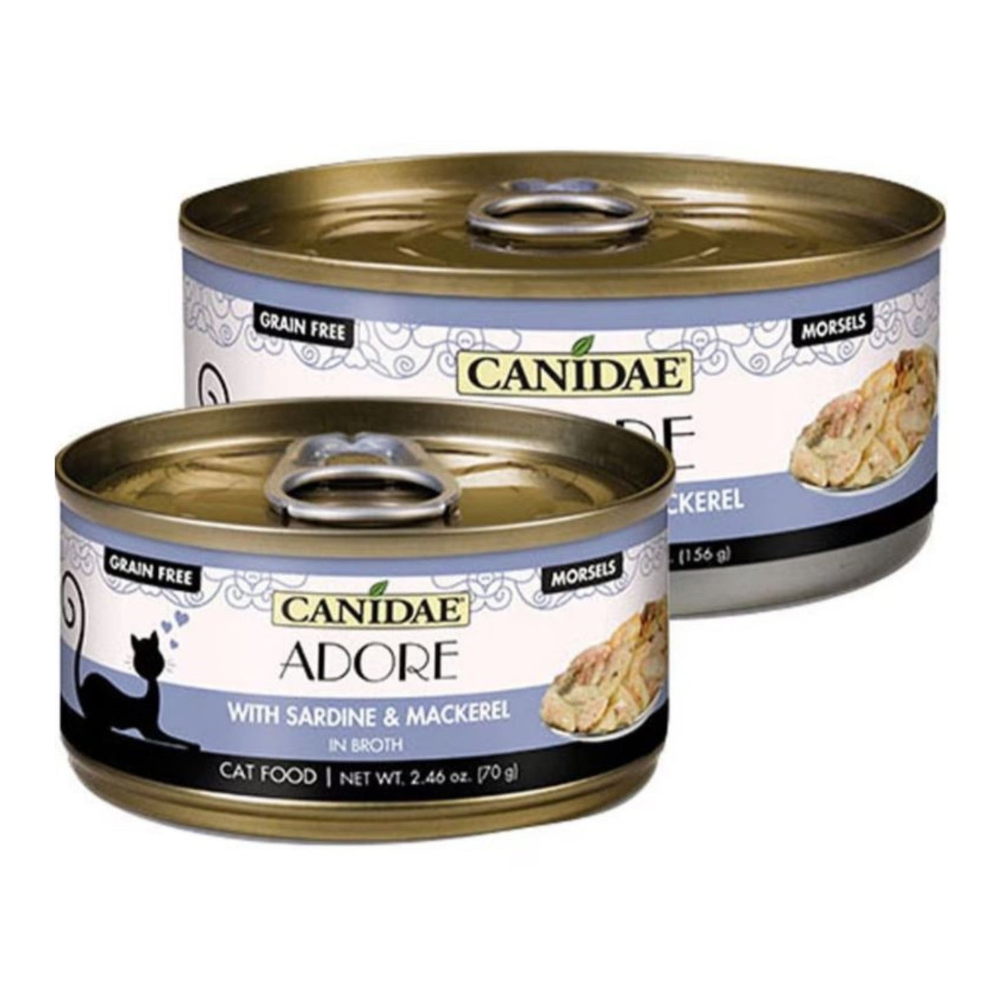 Adore Pure Canned Grain Free Cat Food In Broth Sardine/Mackerel 2.46oz.
