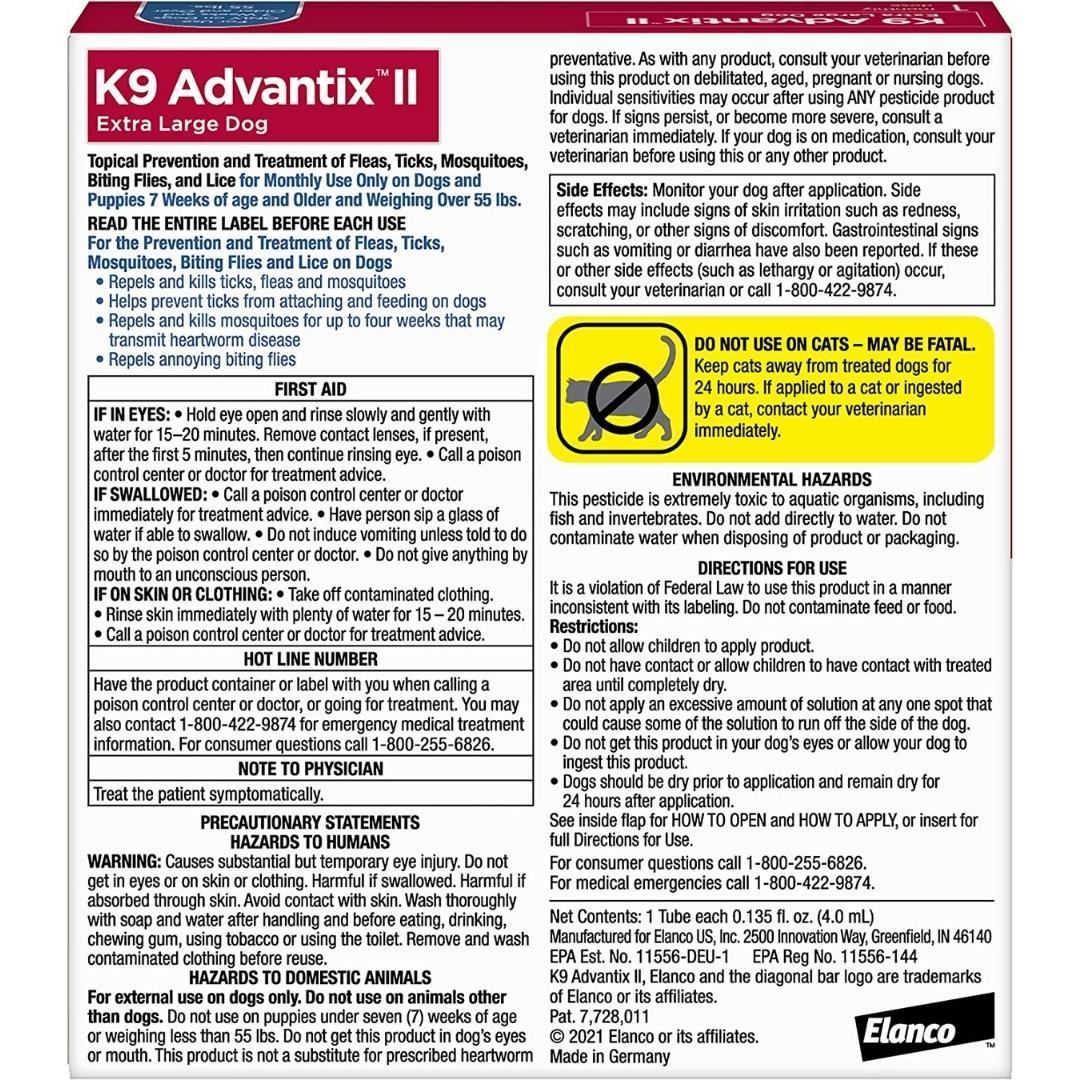 Advantage II Single Dose XLarge Dog Blue