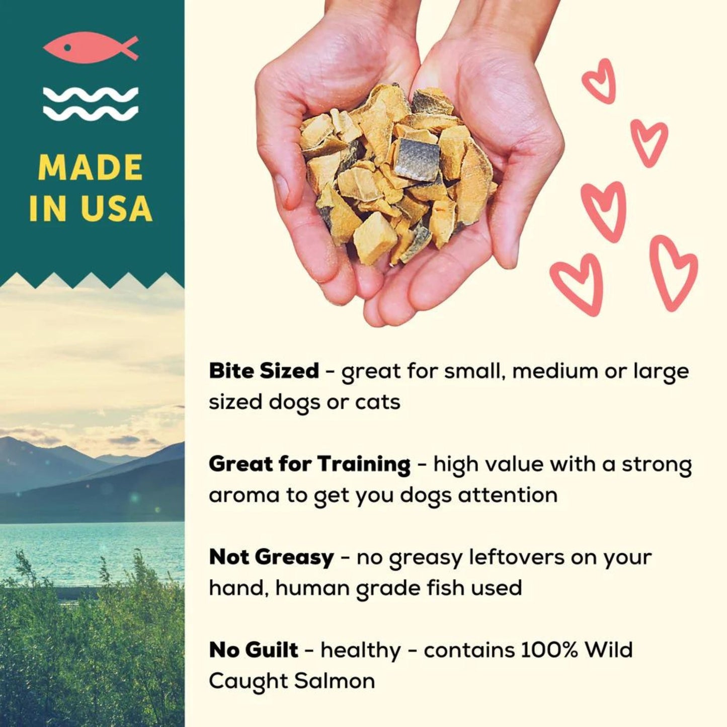 A Better Treat Just One Thing Freeze Dried Dog and Cat Treats Wild Caught Salmon 3oz. (Case of 6) 2 case minimum