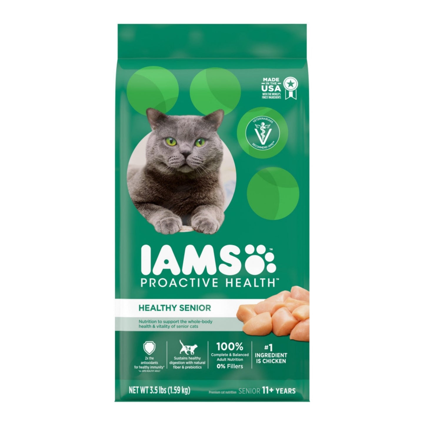 IAMS Proactive Health Senior Dry Cat Food Chicken 3.5lb