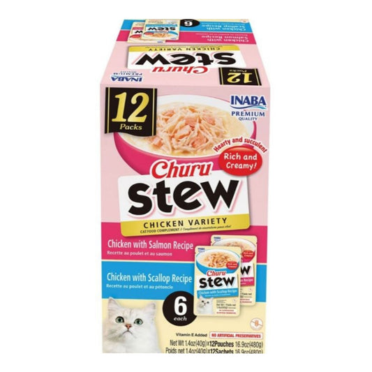 Inaba Churu Stew Variety Pack Chicken 16.8oz. 12 Pk