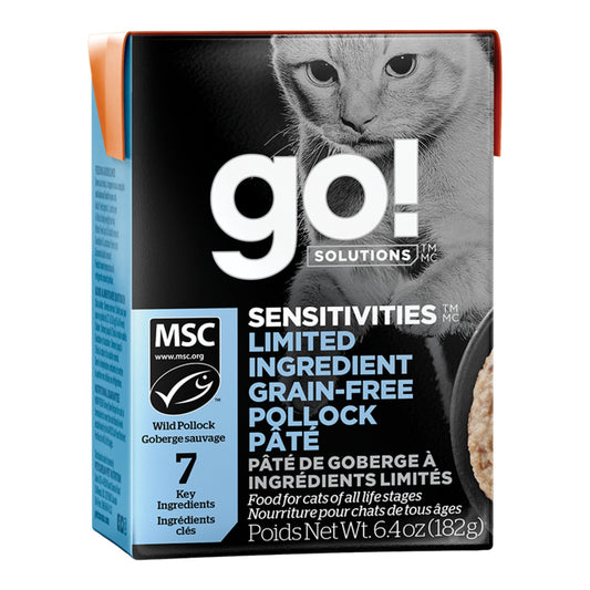 Go! Cat Sensitivities Limited Ingredient Grain Free Pate Pollock 6.4oz. (Case of 24)
