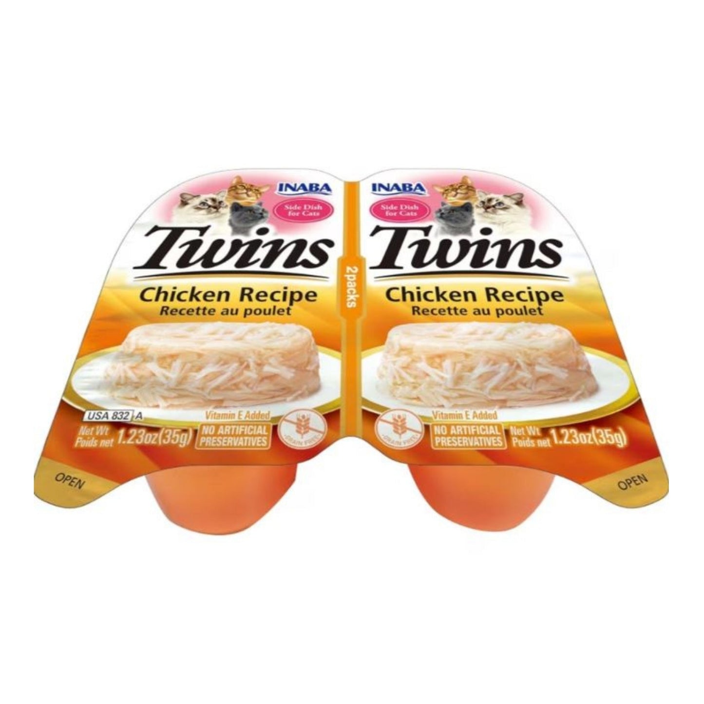 Inaba Twins Side Dish For Cats Chicken 1.23oz. 2 Pk (Case of 6)