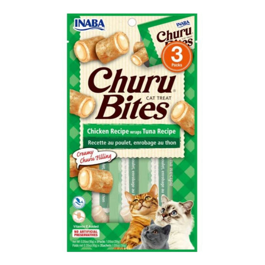 Inaba Churu Bites Cat Treats Tuna .35oz. 3 Pk (Case of 6)