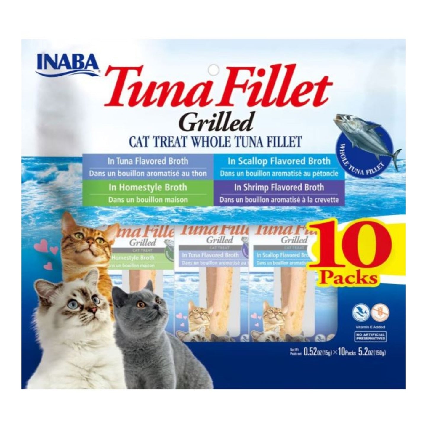 Inaba Tuna Fillet Grilled Variety Pack Assorted .52oz. 10 Pk